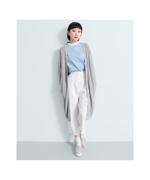 KBF（ケイビーエフ）の「KBF+　ロングカーディガン（トップス・レディース・OFF/GRY/PNK/NVY・one）」の17枚目の写真