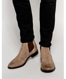 asos | ASOS Chelsea Boots in Suede - Stone(ブーツ)