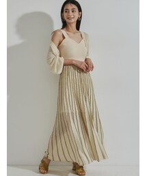 RESEXXY | シャイニーストライプニットワンピース【セットアップ着用可能】(ワンピース)