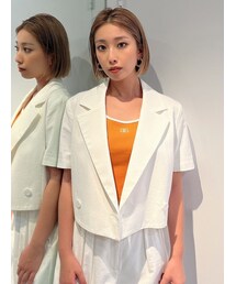 GYDA | 【SETUP着用可】ハーフスリーブダブルSHORTジャケット(テーラードジャケット)