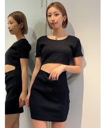 GYDA | 2WAYデザインハーフスリーブテレコワンピース(ワンピース)