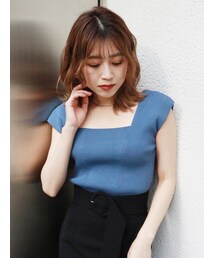 MURUA | バックオープンアシメニットタンク(タンクトップ)