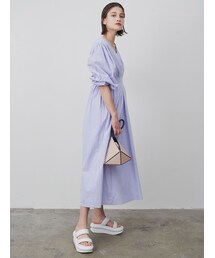 ELENDEEK | GATHER SLEEVE BUTTON BELT OP(ワンピース)