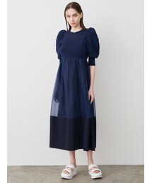 ELENDEEK | SHEER F&F KNIT OP(ワンピース)