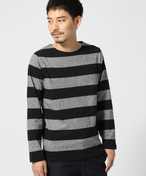 GLOBAL WORK(グローバルワーク)の「ボーダーボートネック長袖(トップス・メンズ・ホワイト05/ホワイト06/ブラック09/グレー15・S/M/L/XL)」の4枚目の写真