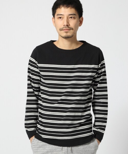 GLOBAL WORK(グローバルワーク)の「ボーダーボートネック長袖(トップス・メンズ・ホワイト05/ホワイト06/ブラック09/グレー15・S/M/L/XL)」の3枚目の写真
