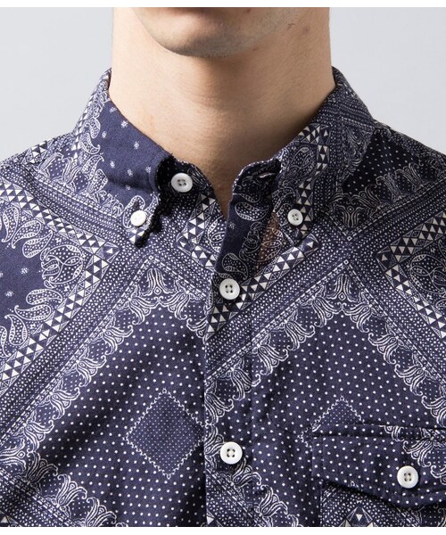 JUNRED(ジュンレッド)の「【先行予約】バンダナガラシャツ 2015SS(ブラウス/シャツ・メンズ・ホワイト/ネイビー・0/1/2)」の6枚目の写真