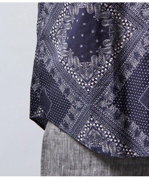 JUNRED(ジュンレッド)の「【先行予約】バンダナガラシャツ 2015SS(ブラウス/シャツ・メンズ・ホワイト/ネイビー・0/1/2)」の9枚目の写真