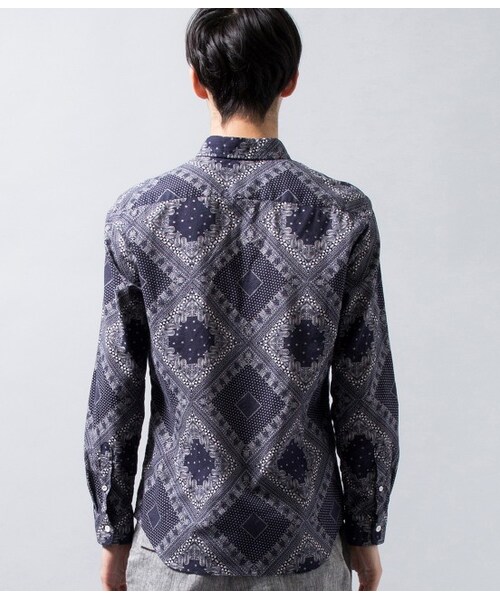 JUNRED(ジュンレッド)の「【先行予約】バンダナガラシャツ 2015SS(ブラウス/シャツ・メンズ・ホワイト/ネイビー・0/1/2)」の5枚目の写真