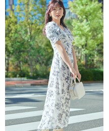 MERCURYDUO | 【かわにしみきコラボ】フラワーギャザースリーブワンピース(ワンピース)