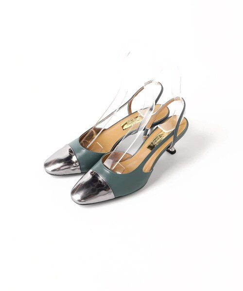 GRISE 5.5cmレザーコンビスリングバック | ルタロン(LE TALON