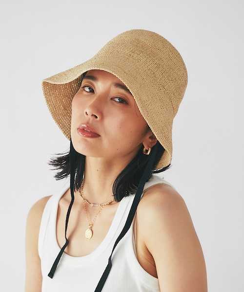 極美品 maison n.h paris ストローハット メゾンエヌアッシュパリ