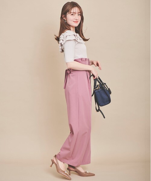 31 Sons de mode（トランテアン　ソン　ドゥ　モード）の「【予約】カラーワイドパンツ（パンツ・レディース・32ピンク/61グリーン/70ネイビー・36/38）」の10枚目の写真