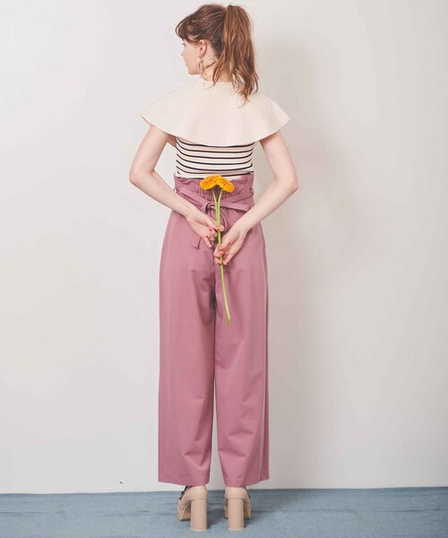 31 Sons de mode（トランテアン　ソン　ドゥ　モード）の「【予約】カラーワイドパンツ（パンツ・レディース・32ピンク/61グリーン/70ネイビー・36/38）」の7枚目の写真