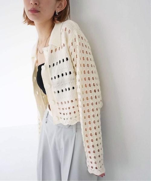 SLOBE IENA(スローブイエナ)の「《予約》SLOBE citron.メッシュアミポロカーディガン(その他・ナチュラル/フリー)」の14枚目の写真
