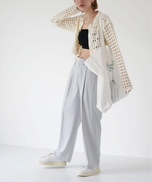 SLOBE IENA(スローブイエナ)の「《予約》SLOBE citron.メッシュアミポロカーディガン(その他・ナチュラル/フリー)」の6枚目の写真