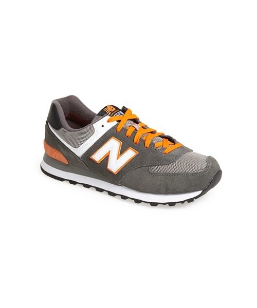 NEW BALANCE(ニューバランス)の「New Balance '574' Sneaker (Men)(スニーカー・メンズ・Grey/ Orange・14 D/7 EE/8 EE/8 D/8.5 D/9 D/9.5 D/10 D/10 EE/10.5 D/11 D/11 EE/11.5 D/11.5 EE/12 D/13 D/13 EE)」の1枚目の写真