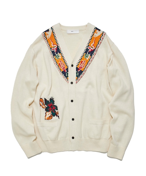 TOGA VIRILIS(トーガ ビリリース)の「Jacquard knit cardigan(ニット/セーター・メンズ・WHT/BLK・46/48)」の1枚目の写真