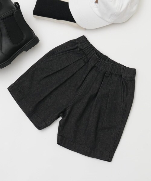 CIAOPANIC TYPY（チャオパニックティピー）の「【KIDS】【TYPY DENIM】甘織りデニムタックショーツ（その他パンツ・キッズ・アイボリー/ブラック・M/L/XL/S）」の2枚目の写真