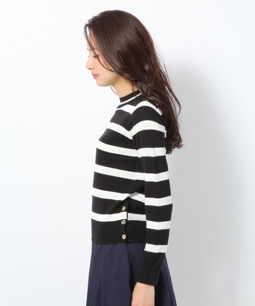 BLISS POINT Womens（ブリスポイント ウイメンズ）の「9ゲージボーダースソボタンプルオーバー（トップス・レディース・ホワイト×ネイビー/ブラック×ホワイト/ブラウン×イエロー・FREE SIZE）」の7枚目の写真