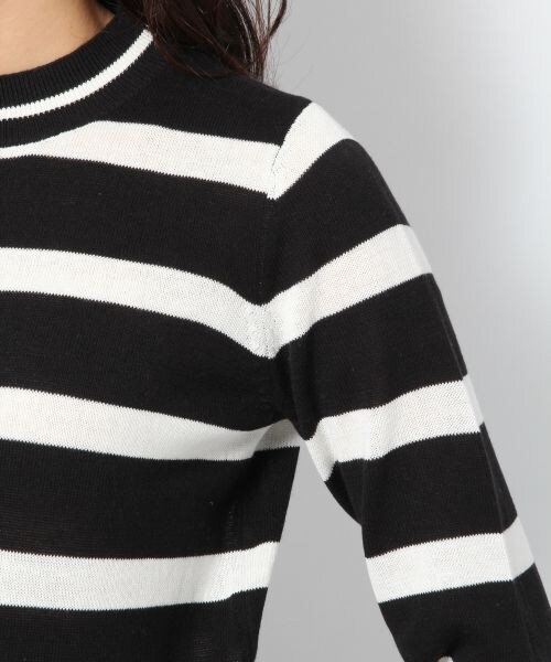 BLISS POINT Womens（ブリスポイント ウイメンズ）の「9ゲージボーダースソボタンプルオーバー（トップス・レディース・ホワイト×ネイビー/ブラック×ホワイト/ブラウン×イエロー・FREE SIZE）」の10枚目の写真