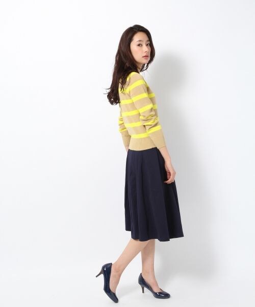 BLISS POINT Womens（ブリスポイント ウイメンズ）の「9ゲージボーダースソボタンプルオーバー（トップス・レディース・ホワイト×ネイビー/ブラック×ホワイト/ブラウン×イエロー・FREE SIZE）」の6枚目の写真