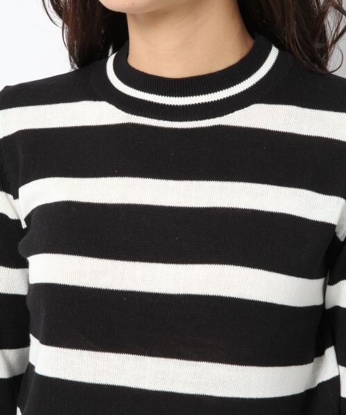 BLISS POINT Womens（ブリスポイント ウイメンズ）の「9ゲージボーダースソボタンプルオーバー（トップス・レディース・ホワイト×ネイビー/ブラック×ホワイト/ブラウン×イエロー・FREE SIZE）」の9枚目の写真