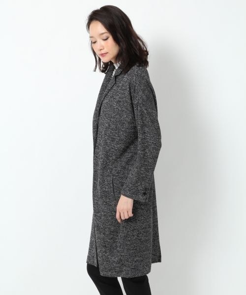 BLISS POINT Womens（ブリスポイント ウイメンズ）の「【WEB限定先行予約】カットロングチェスターコート（ジャケット/アウター・レディース・ブラック/ネイビー・Ｍ/Ｌ）」の4枚目の写真