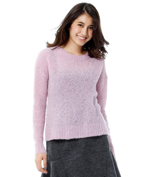 Andemiu（アンデミュウ）の「アルパカブークレニット（トップス・レディース・ライトグレー/ブラック/ピンク/ベージュ・F）」の7枚目の写真