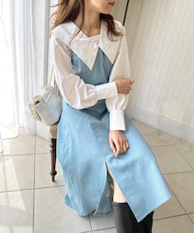 OLIVE des OLIVE | 【バレンタインコーデ】衿付きドッキングワンピース(ワンピース)