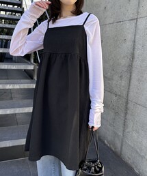 COLLAGE GALLARDAGALANTE | 【WEB限定】シアサッカーギャザーキャミワンピース(チュニック)