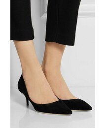 ジミーチユー　サンダル パンプス　黒 FAYENCE SANDAL | パール付き Black スムースレザー・フラット