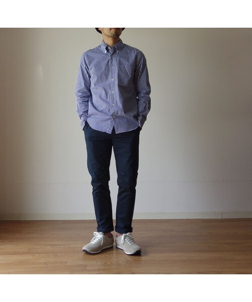 MANUAL ALPHABET（マニュアル アルファベット）の「【定番アイテム】Manualalphabet  SLIM ANKLECUT PANTS  NVY マニュアルアルファベット スリムアンクルカットパンツ ネイビー（チノパンツ・メンズ・その他）」の2枚目の写真