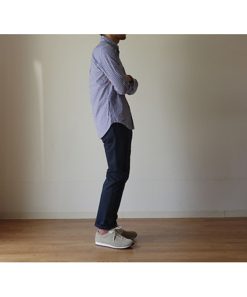 MANUAL ALPHABET（マニュアル アルファベット）の「【定番アイテム】Manualalphabet  SLIM ANKLECUT PANTS  NVY マニュアルアルファベット スリムアンクルカットパンツ ネイビー（チノパンツ・メンズ・その他）」の3枚目の写真