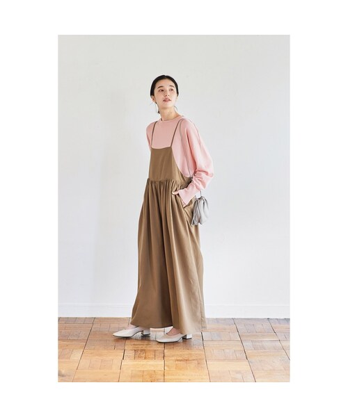 avecmoi（アヴェクモワ）の「アヴェクモワ キャミサロペット〈ブラウン〉（レディースファッション > ボトムス > サロペット・オーバーオール・レディース・ブラウン・（わたり幅54.5/また下丈54cm）/（わたり幅56/また下丈54cm）/（わたり幅53/また下丈54cm）/（わたり幅51.5/また下丈54cm））」の8枚目の写真