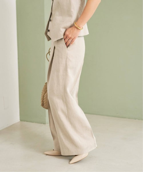 極美品 Plage プラージュOne Tuck Wide パンツ リネンコットン plage（プラージュ）の「《予約》One Tuck Wide パンツ（）」 - WEAR