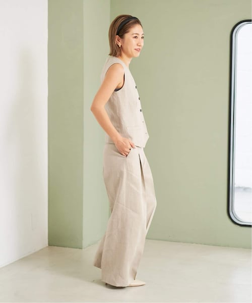 plage(プラージュ)の「《予約》One Tuck Wide パンツ(その他・ナチュラル/34/36/38)」の6枚目の写真