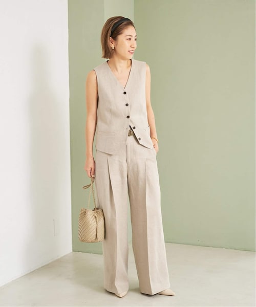Plage One Tuck Wide パンツ34 plage（プラージュ）の「《予約》One Tuck Wide パンツ（）」 - WEAR