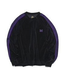 Needles STUDIOUS別注 Track L/S Crew Nack NEEDLES Black Track Sweatshirt Needles