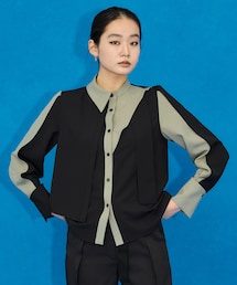 UNITED TOKYO | バイカラーオプティカルブラウス(シャツ/ブラウス)