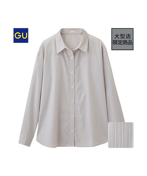 GU（ジーユー）の「（GU）ストライプカシュクールシャツ（長袖