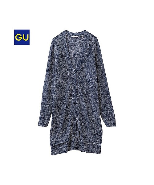 GU(ジーユー)の「(GU)スラブロングカーディガン(長袖)(WOMEN ⁄ パーカ・カーディガン・レディース・GREEN/GRAY/NAVY・L/S/M/XL)」の3枚目の写真