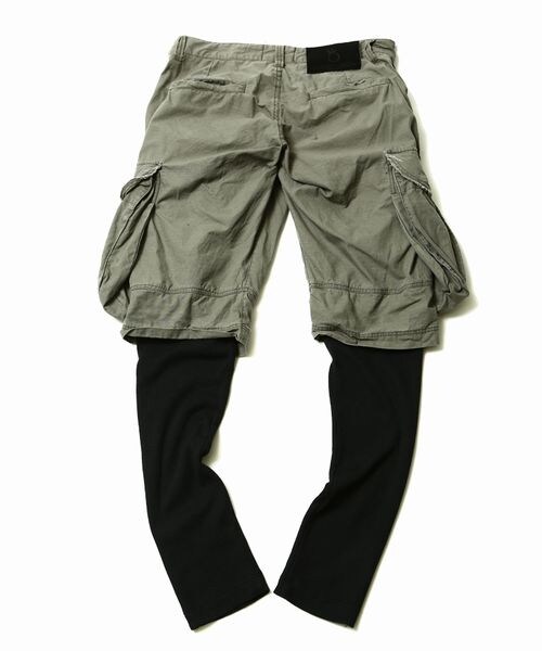 VIRGOwearworks(ヴァルゴウェアワークス)の「2 SHADOW OBLIQUES レイヤード カーゴパンツ(パンツ・メンズ・KHAKI/BLACK・2/3/4)」の4枚目の写真