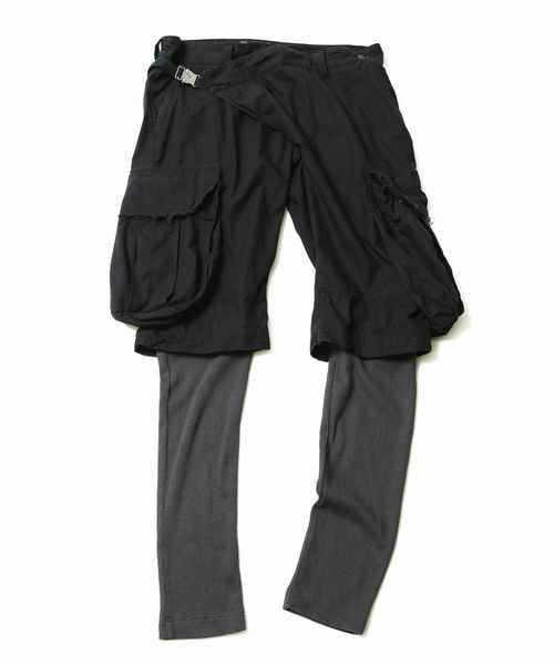VIRGOwearworks(ヴァルゴウェアワークス)の「2 SHADOW OBLIQUES レイヤード カーゴパンツ(パンツ・メンズ・KHAKI/BLACK・2/3/4)」の3枚目の写真