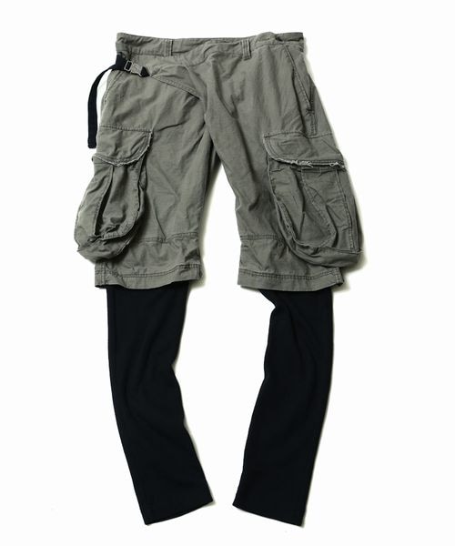 VIRGOwearworks(ヴァルゴウェアワークス)の「2 SHADOW OBLIQUES レイヤード カーゴパンツ(パンツ・メンズ・KHAKI/BLACK・2/3/4)」の2枚目の写真
