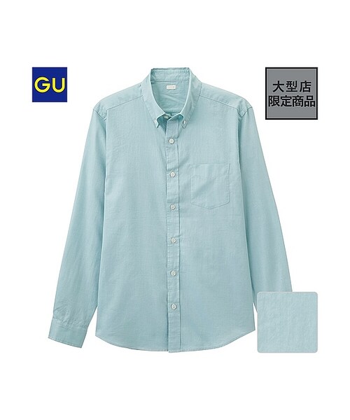 GU(ジーユー)の「(GU)オックスフォードシャツ(長袖)B(MEN ⁄ シャツ・メンズ・NAVY/BLUE/GREEN/OFF WHITE・XL/M/S/L)」の3枚目の写真