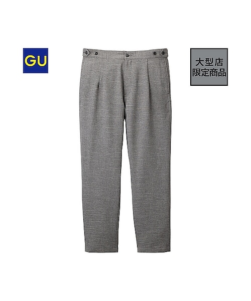 GU（ジーユー）の「（GU）タックパンツＡ（MEN ⁄ クロップドパンツ・メンズ・BLUE/GRAY・L/M/S/XL）」の2枚目の写真