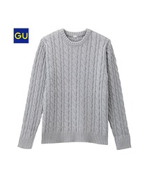 GU | （GU）ケーブルクルーネックセーター（長袖）Ｃ(トップス)