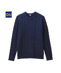 GU | （GU）ケーブルクルーネックセーター（長袖）Ｃ(トップス)