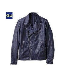 GU | （GU）レザータッチダブルライダースジャケットＡ(ジャケット/アウター)